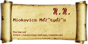 Miokovics Mátyás névjegykártya